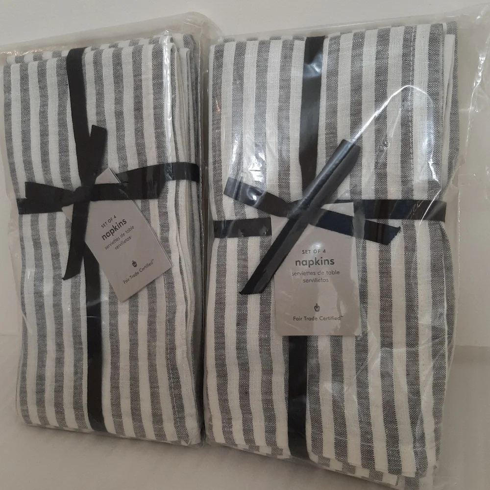 West Elm European Linen Stripe Napkins